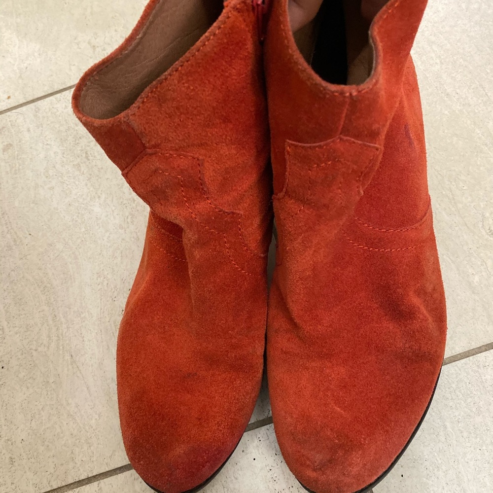 Lucky Brand Red Suede Booties